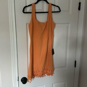New with tags orange linen blend dress
